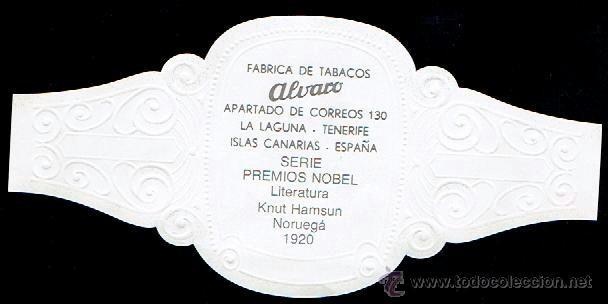 Vitolas de colecci&oacute;n: VITOLA - ALVARO - KNUT HAMSUN - Foto 2