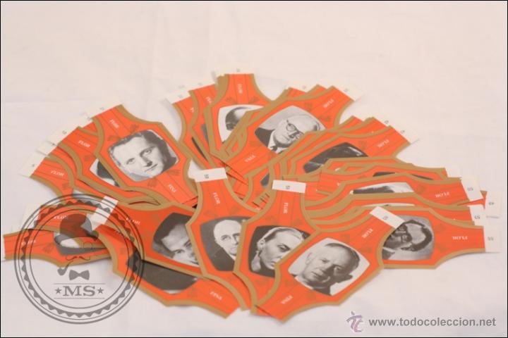 Vitolas de colecci&oacute;n: Colecci&oacute;n 60 Vitolas de Puros. Personajes C&eacute;lebres de B&eacute;lgica - Flor-fina - Buen Estado Conservaci&oacute;n