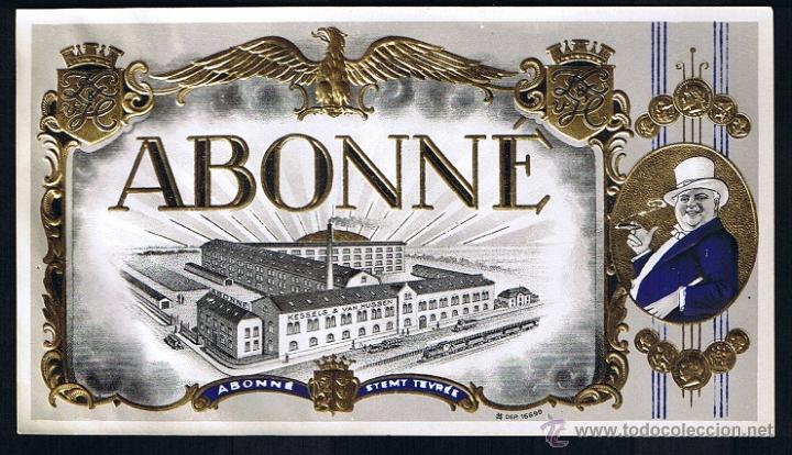 An&eacute;is de charuto de cole&ccedil;&atilde;o: HABILITACION - PAPELETA. TITULO: ABONN&Eacute;. TEMA: HOMBRES, FUMADORES, FABRICA