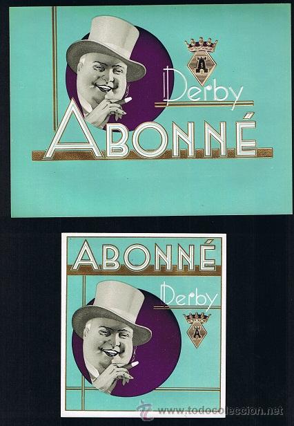 An&eacute;is de charuto de cole&ccedil;&atilde;o: HABILITACION.- VISTA + PAPELETA. TITULO: ABONN&Eacute; DERBY. TEMA: HOMBRES, FUMADORES