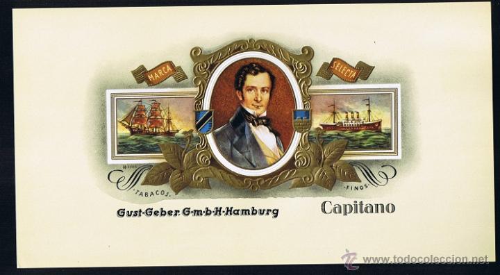 An&eacute;is de charuto de cole&ccedil;&atilde;o: HABILITACION -VISTA. TITULO: CAPITANO. TEMA: HOMBRES, BARCOS