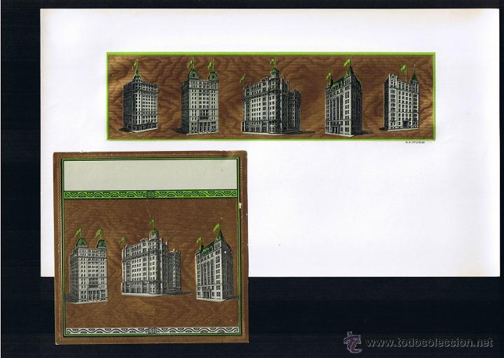 Collection cigar bands: HABILITACION - VISTA + PAPELETA. SIN TITULO. TEMA: EDIFICACIONES, MONUMENTOS