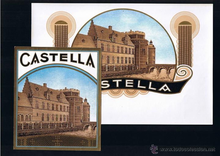 Collection cigar bands: HABILITACION - VISTA + PAPELETA. TITULO: CASTELLA. TEMA: EDIFICACIONES, MONUMENTOS