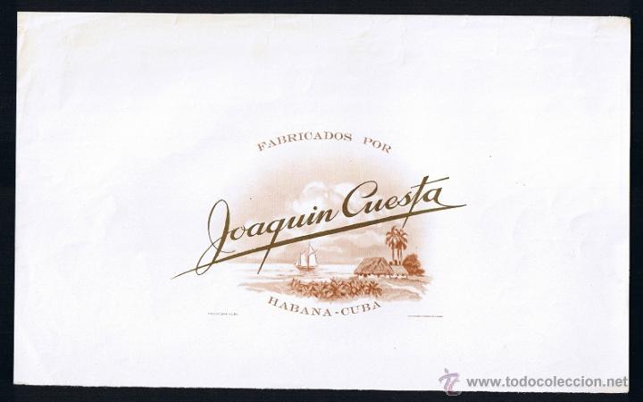 Vitolas de colecci&oacute;n: HABILITACION (CUBA).- VISTA .- TITULO: JOAQUIN CUESTA.- TEMA: BARCOS, PANORAMICA