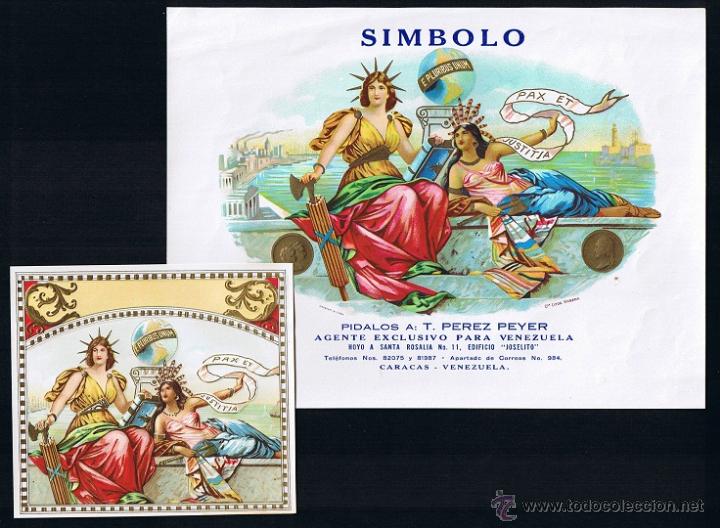 Vitolas de colecci&oacute;n: HABILITACION (CUBA).- VISTA+PAPELETA .- TITULO: SIMBOLO .- TEMA: MUJERES (CONJUNTO DE 2