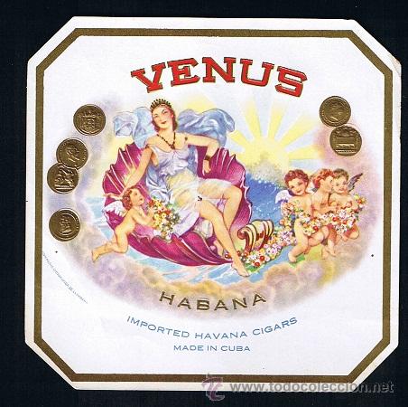 Vitolas de colecci&oacute;n: HABILITACION (CUBA).- PAPELETA .- TITULO: VENUS .- TEMA: MUJERES, ANGELES