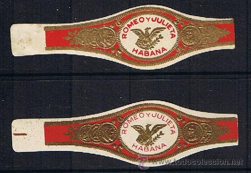 Vitolas de colecci&oacute;n: VITOLA CLASICA.- MARCA: ROMEO Y JULIETA (CUBA) .- AGUILAS (CONJUNTO DE 2 VITOLAS)