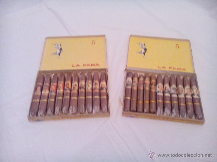 Vitolas de colecci&oacute;n: 2 cajas puros LA FAMA con v&iacute;tolas de GRANDES DIRIGENTES