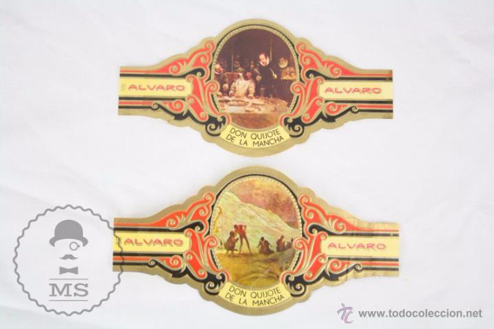 Vitolas de colecci&oacute;n: 2 Vitolas de Puros - Alvaro. Colecci&oacute;n Don Quijote de la Mancha - N&ordm; 32 y 86