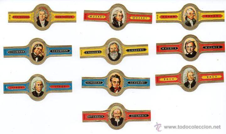 Vitolas de colecci&oacute;n: Vitolas, Serie Karl Feisst- Compositores Famosos, 10 vitolas