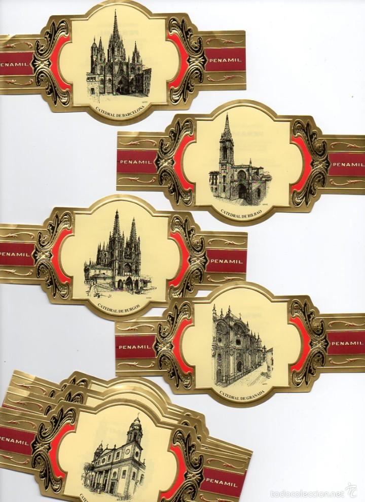 Vitolas de colecci&oacute;n: Vitolas. Serie Pe&ntilde;amil - Catedrales, serie I, Oro, 16 vitolinas
