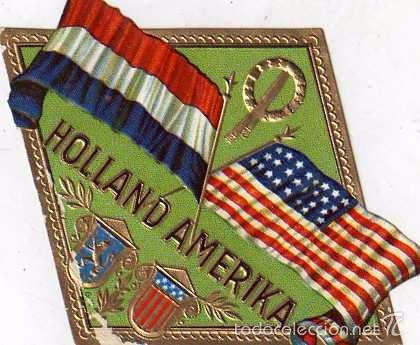 Vitolas de colecci&oacute;n: ETIQUETA DE PUROS CON RELIEVE -HOLLAND AMERIKA. Medidas 9 x 7 cm