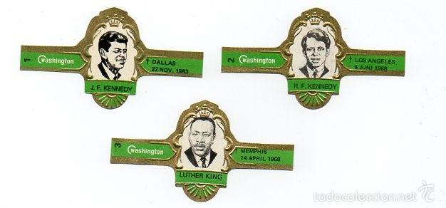 Vitolas de colecci&oacute;n: Vitolas. Serie completa Washington - In Memoriam, verde, 3 vitolas