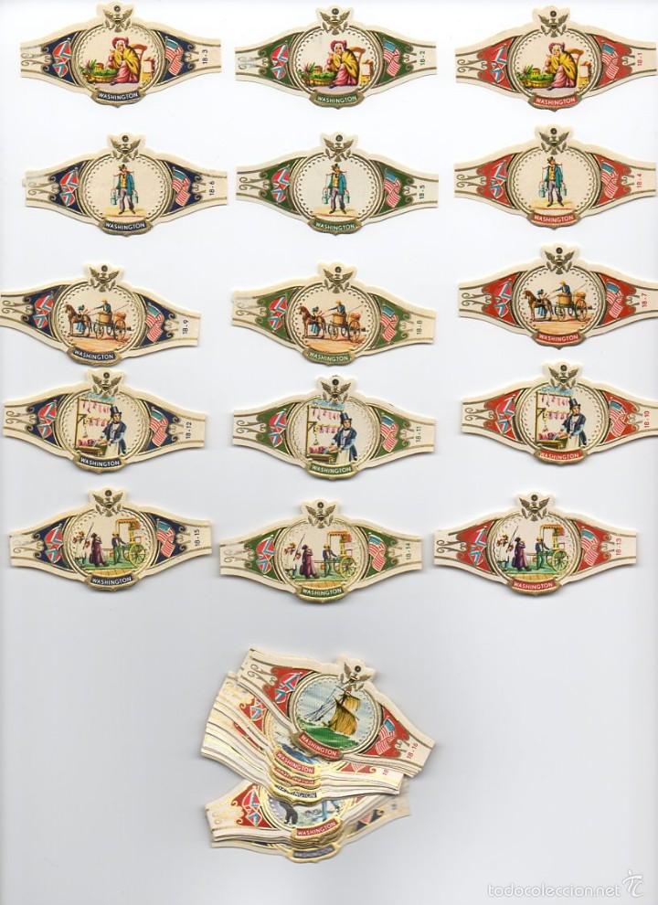 Vitolas de colecci&oacute;n: Vitolas Serie Washington, Escenas Diversas, serie XVIII, 60 vitolas