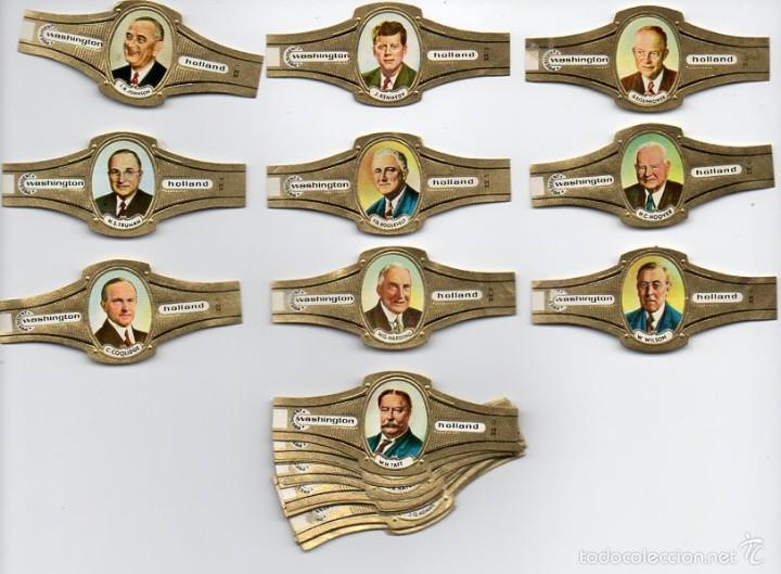 Vitolas de colecci&oacute;n: Vitolas Serie Washington, Presidentes de E.E.U.U. Dorada, 40 vitolas