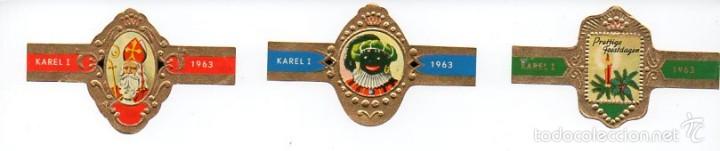 Vitolas de colecci&oacute;n: Vitolas,Serie Karel I - Navidad 1963, 3 vitolas