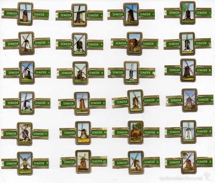 Vitolas de colecci&oacute;n: Vitolas. Serie completa Senator - Molinos de B&eacute;lgica, verde. 24 vitolas.