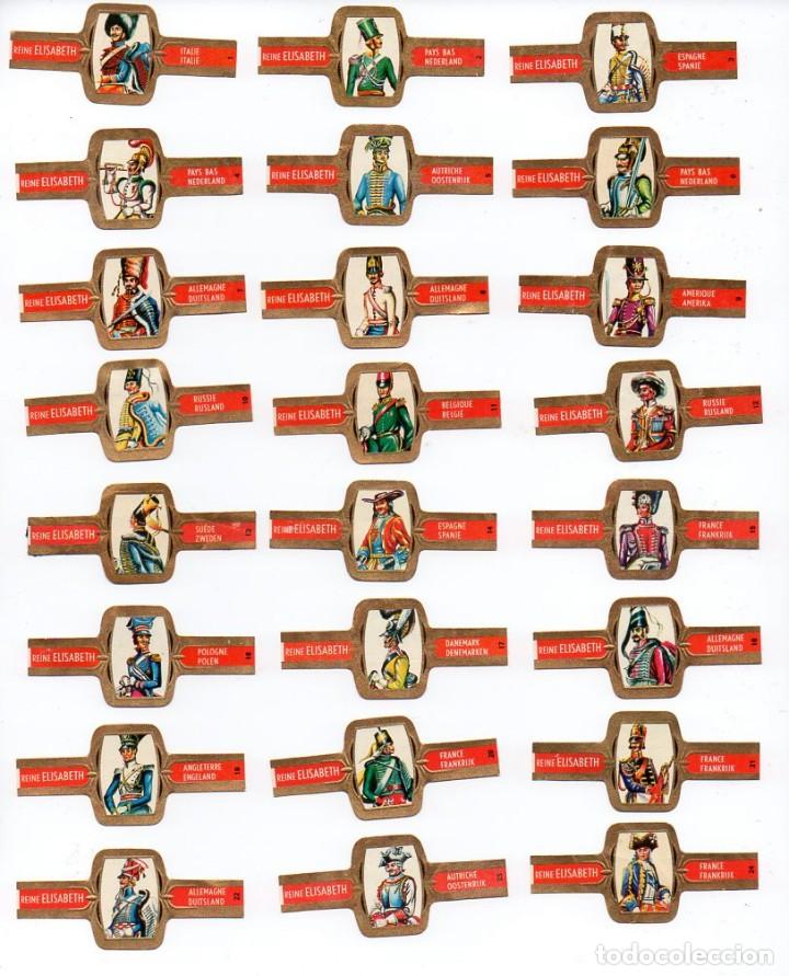 Vitolas de colecci&oacute;n: Vitolas. Serie completa Reine Elisabeth - Uniformes Militares, 24 vitolas.