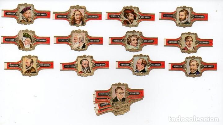 Vitolas de colecci&oacute;n: Vitolas. Serie completa Verellen - Grandes Hombres de Amberes, 24 vitolas