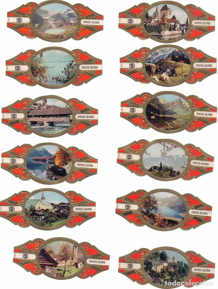 Vitolas de colecci&oacute;n: Vitolas. Serie completa B.S.B. - Vistas de Suiza, 12 vitolinas