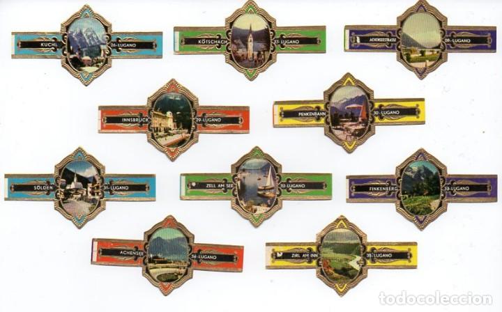 Vitolas de colecci&oacute;n: Serie completa Lugano - Vistas de Suiza, serie 3, 10 vitolas