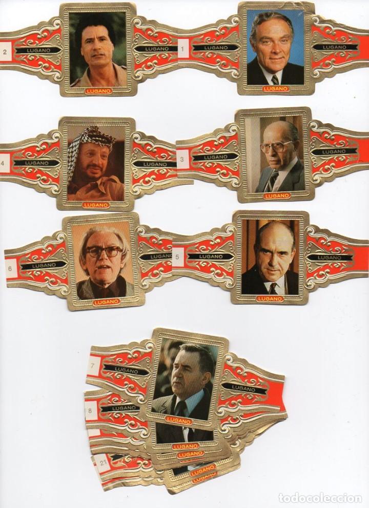 Vitolas de colecci&oacute;n: Vitolas. Serie completa Lugano - Estadistas, 24 vitolinas