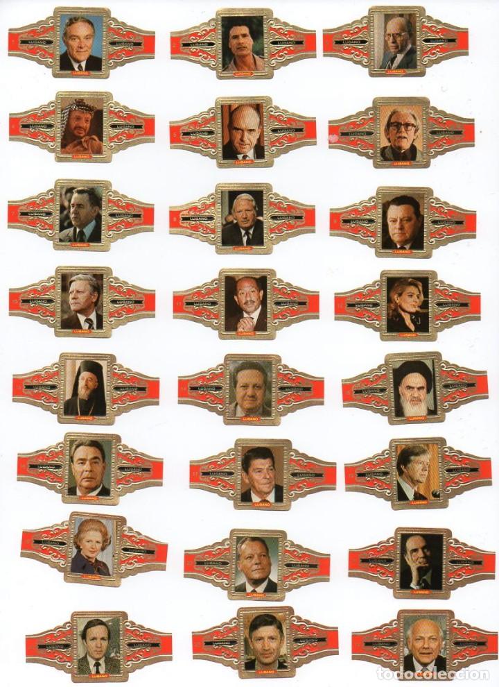Vitolas de colecci&oacute;n: Vitolas. Serie completa Lugano - Estadistas, 24 vitolas
