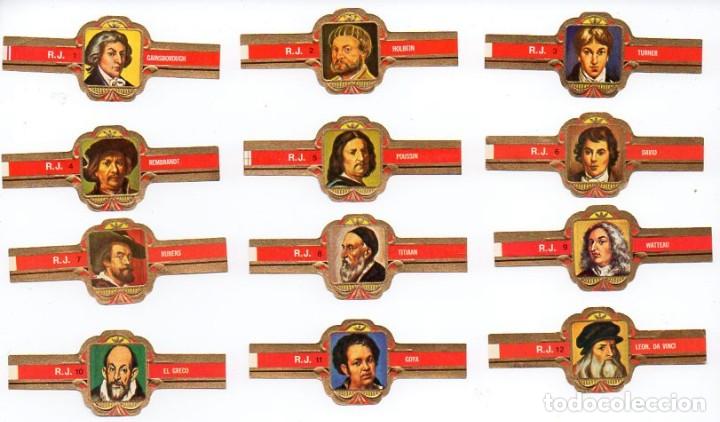 Vitolas de colecci&oacute;n: Vitolas. Serie completa Rokende Jan - Pintores, serie 2, 12 vitolas