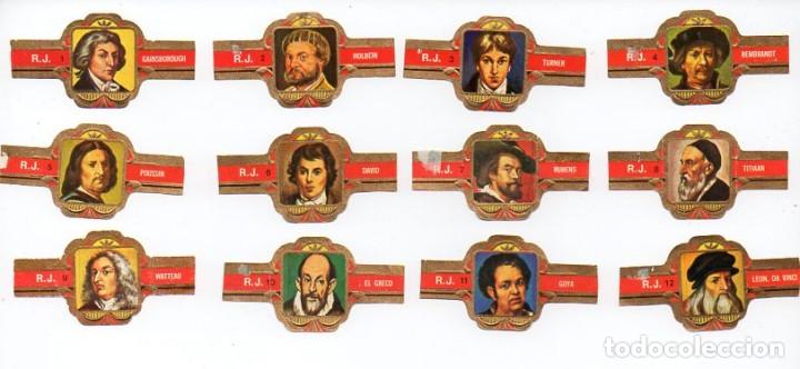 Vitolas de colecci&oacute;n: Vitolas. Serie completa Rokende Jan - Pintores, serie 2, ala corta, 12 vitolas