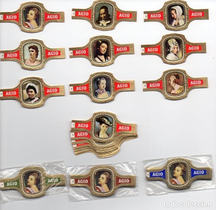 Vitolas de colecci&oacute;n: Vitolas. Serie completa Agio, Retratos de Mujeres, verde, 24 vitolas