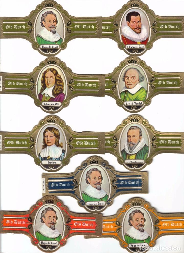 Vitolas de colecci&oacute;n: Serie completa Old Dutch - Pol&iacute;ticos Holandeses, color verde.6 vitolinas.