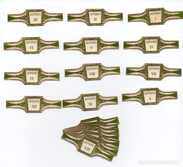 Vitolas de colecci&oacute;n: Vitolas. Serie completa Romano - N&uacute;meros Romanos, 24 vitolas.