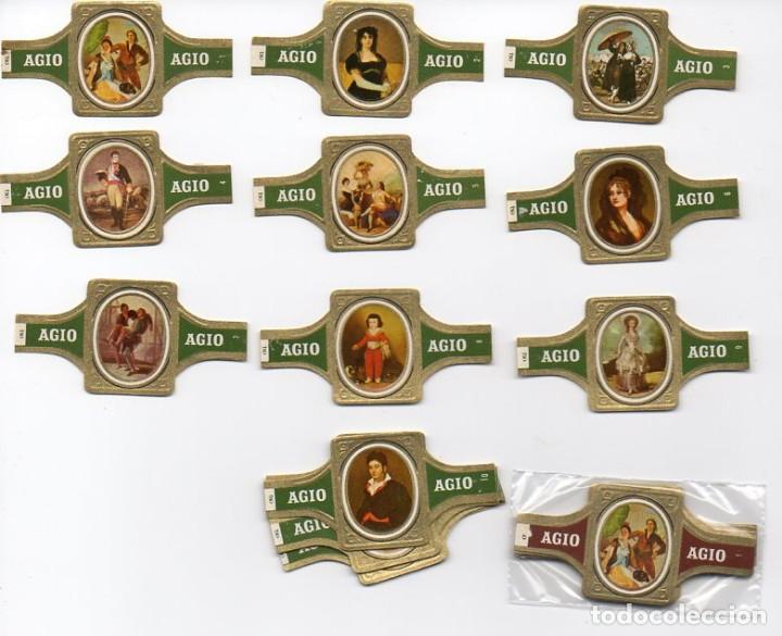 Vitolas de colecci&oacute;n: Vitolas Serie completa Agio, Cuadros de Goya, Color verde, 24 vitolas