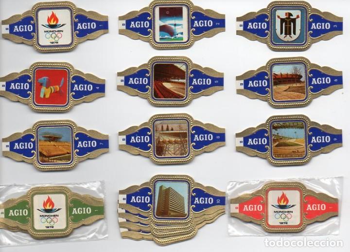 Vitolas de colecci&oacute;n: Vitolas. Serie completa Agio, Olimpiada del 72, serie 1&ordf;, azul. 24 vitolas