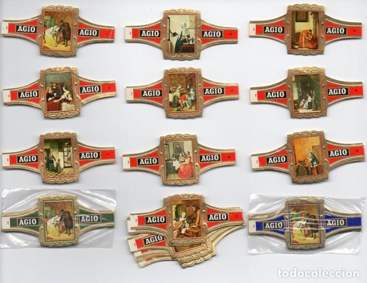 Vitolas de colecci&oacute;n: Vitolas Serie completa Agio, Cuadros Costumbristas Holandeses, Color verde, 24 vitolas