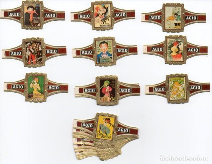 Vitolas de colecci&oacute;n: Vitolas Serie completa Agio, Poster Franceses, serie 2, Color marr&oacute;n 24 vitolas