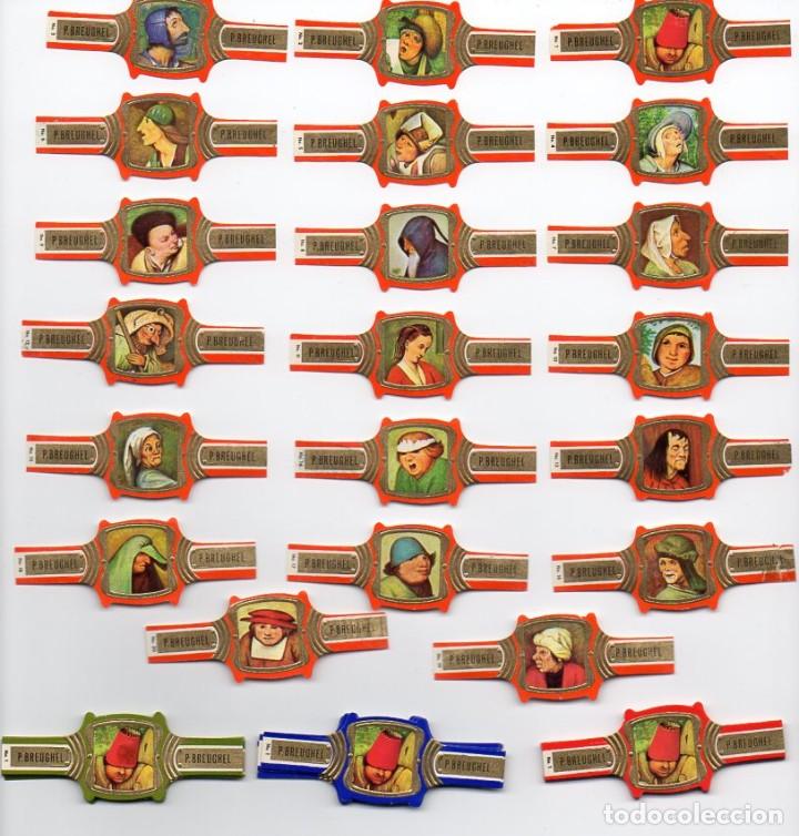 Vitolas de colecci&oacute;n: Serie completa Breughel - Fragmentos de Breughel, banda naranja, 20 vitolas.