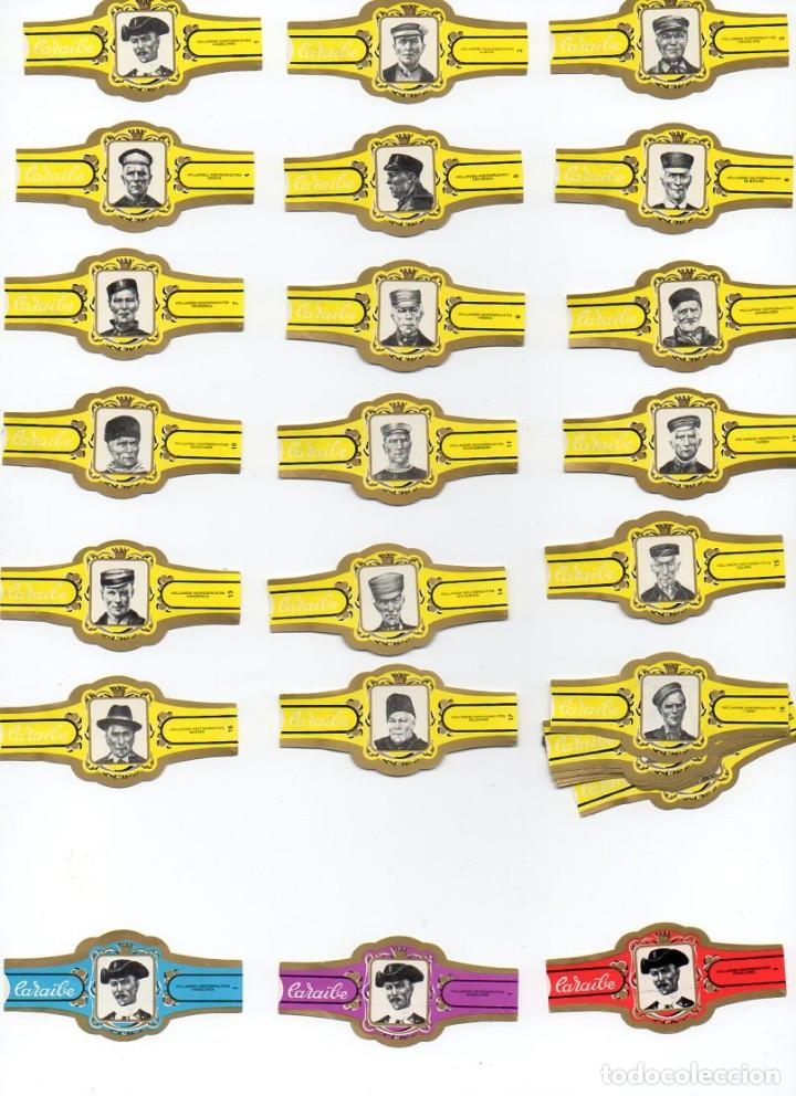 Vitolas de colecci&oacute;n: Vitolas. Serie Caraibe - Sombreros, amarillo. 24 vitolas.