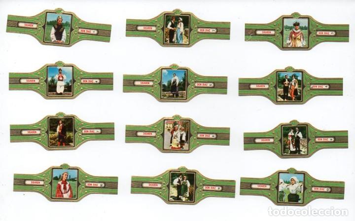 Vitolas de colecci&oacute;n: Vitolas, Serie Don D&iacute;az - Yugoslavia, verde, ala larga. 12 vitolas.