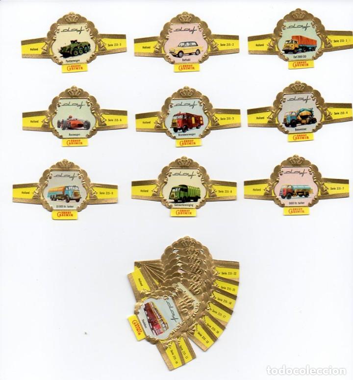 Vitolas de colecci&oacute;n: Vitolas. Serie Ernst Casimir: Daf, Camiones y Coches. 24 vitolas
