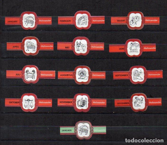 Vitolas de colecci&oacute;n: Vitolas. Serie completa Hofmeester - Zod&iacute;aco, rojo, 12 vitolas.