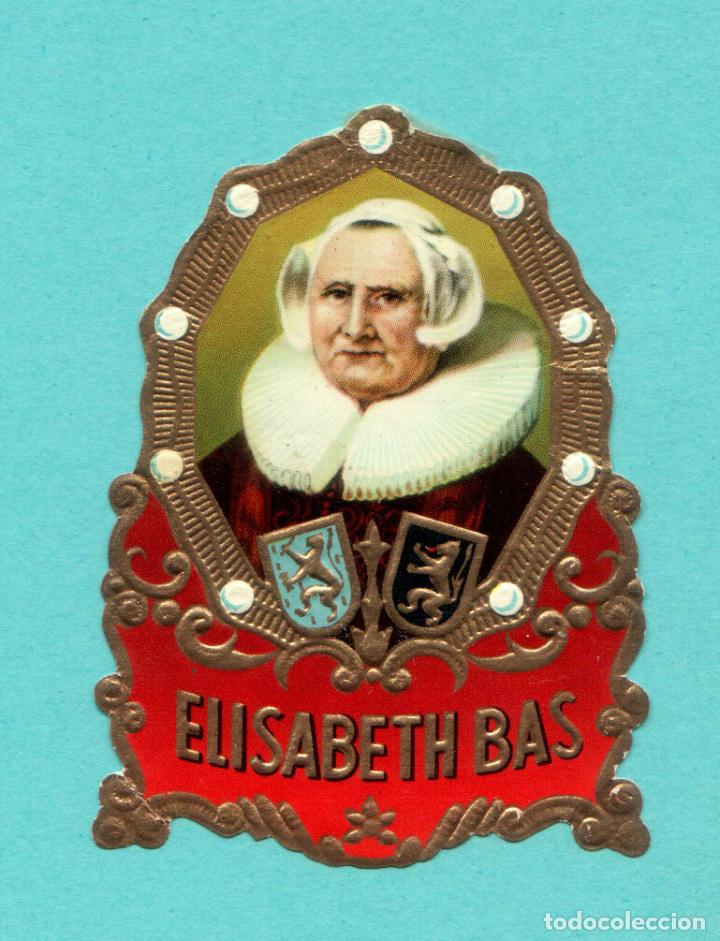 Vitolas de colecci&oacute;n: ANTIGUA ETIQUETA DE CAJA DE PUROS - HABILITACI&Oacute;N - MARCA HOLANDESA ELISABETH BAS