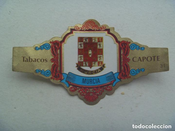 Vitolas de colecci&oacute;n: VITOLA DE PUROS CAPOTE , COLECCION ESCUDOS PROVINCIAS DE ESPA&Ntilde;A : MURCIA.