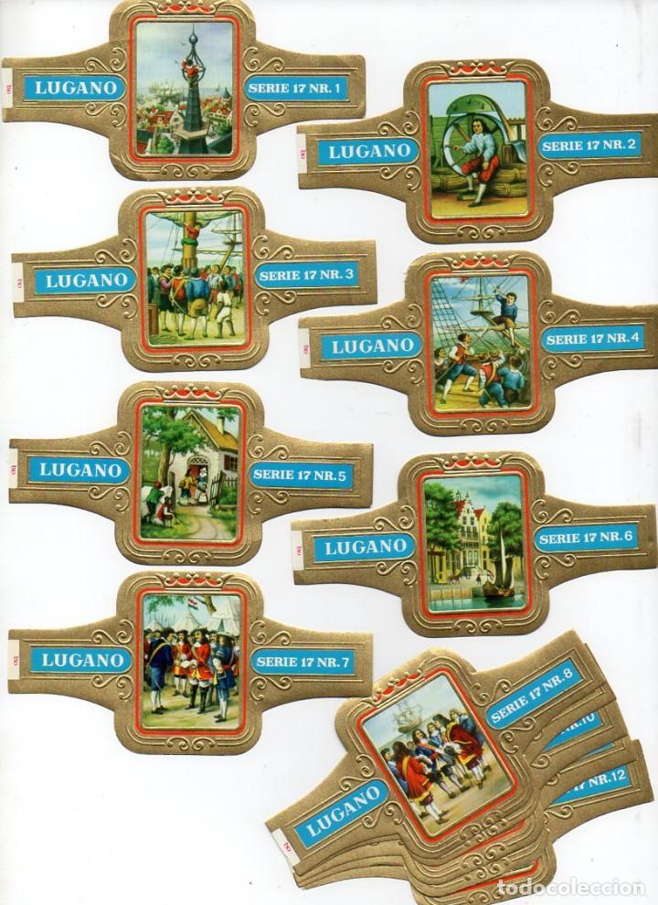 Vitolas de colecci&oacute;n: Vitolas. Serie completa Lugano - Almirante de Ruyter, serie 17, 12 vitolinas.