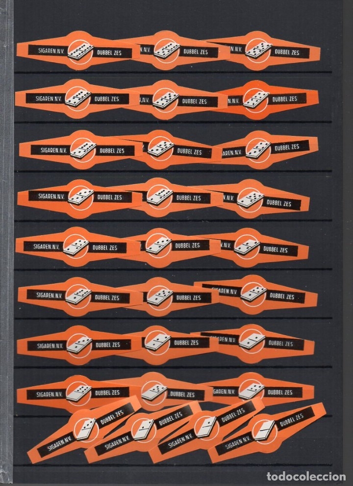 Vitolas de colecci&oacute;n: Vitolas. Serie completa Dubbel Zes - Domin&oacute;, naranja. 28 vitolas.