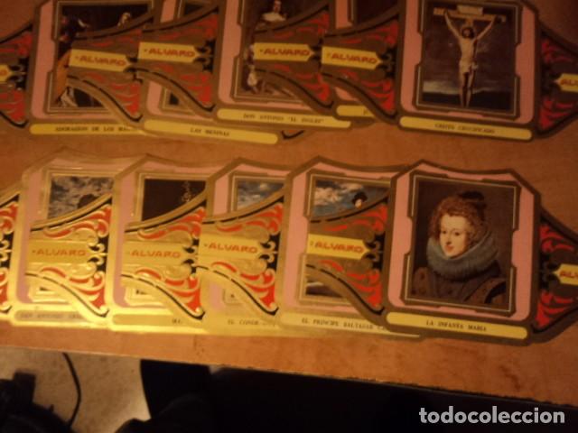 Vitolas de colecci&oacute;n: 11 vitolas de la F&aacute;brica de Tabacos &Aacute;lvaro con motivos de cuadros de Vel&aacute;zquez.