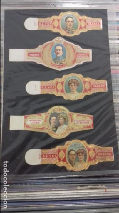 Vitolas de colecci&oacute;n: 5 vitolas reyes de Espa&ntilde;a habana cuba