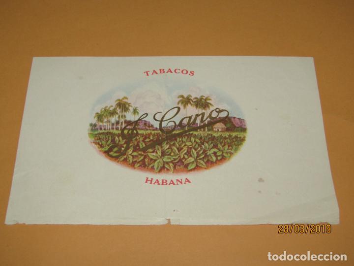 Vitolas de colecci&oacute;n: Habilitaci&oacute;n BOCET&Oacute;N Tabacos Habana Cuba J. CANO Litografiada Dorada