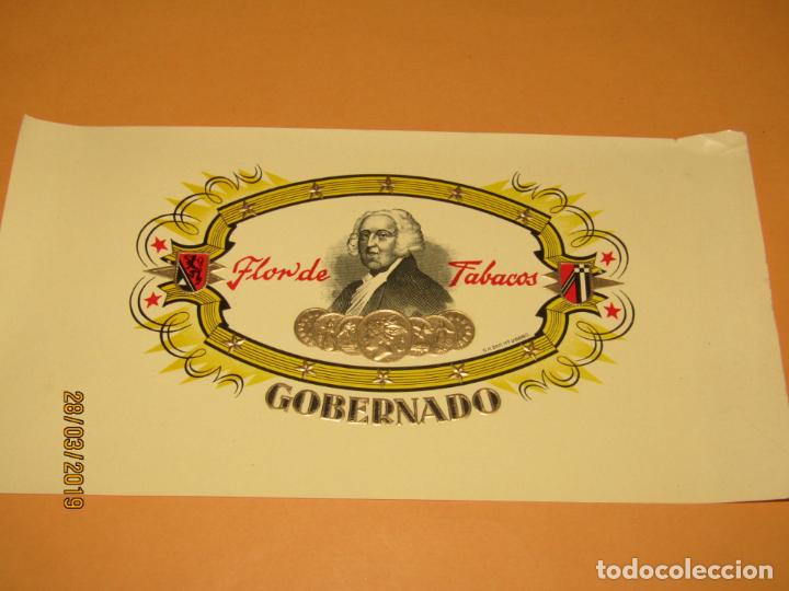 Vitolas de colecci&oacute;n: Habilitaci&oacute;n VISTA INTERIOR Tabacos Cuba Habana GOBERNADO - Litografiada y Dorada