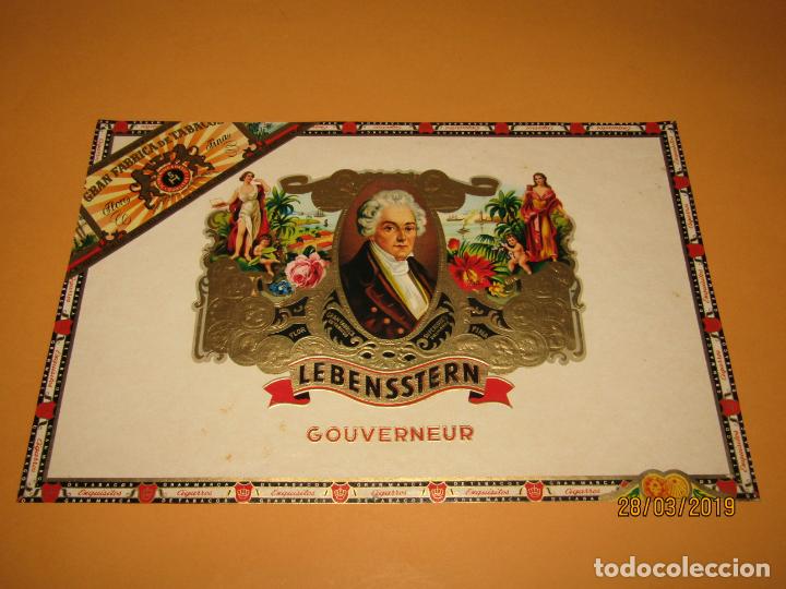 Vitolas de colecci&oacute;n: Habilitaci&oacute;n VISTA EXTERIOR Tabacos Cuba Habana LEBENSSTERN GOUBERNEUR - Litografiada y Dorada